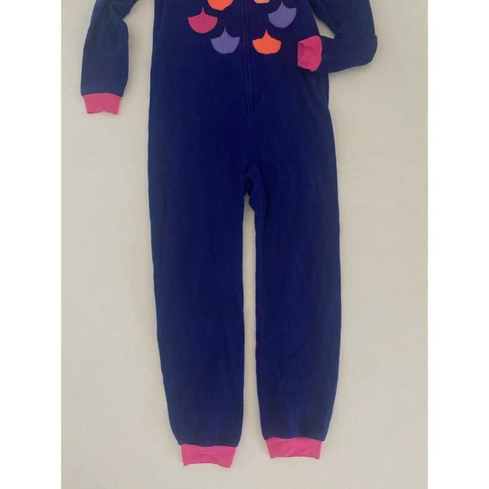 Cat & Jack One Piece Owl‎ Pajama Girls Size 10 / 12 Open Feet Zip Up Purple Pink
